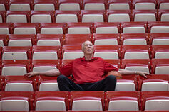 Ted Kitchel sits in Assembly Hall.
